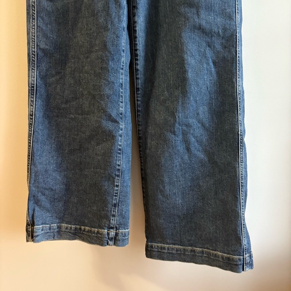 Gap High Rise Wide-Leg Crop Stretch Denim jeans size 8/29R FLAW READ DESCRIPTION - Picture 4 of 15